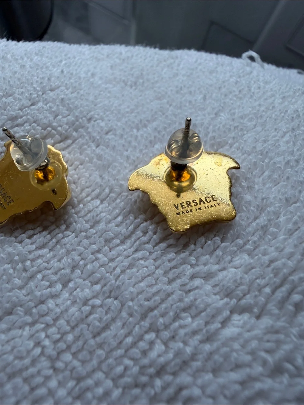 VERSACE Gold Medusa Head Stud Earrings AUTHENTIC
